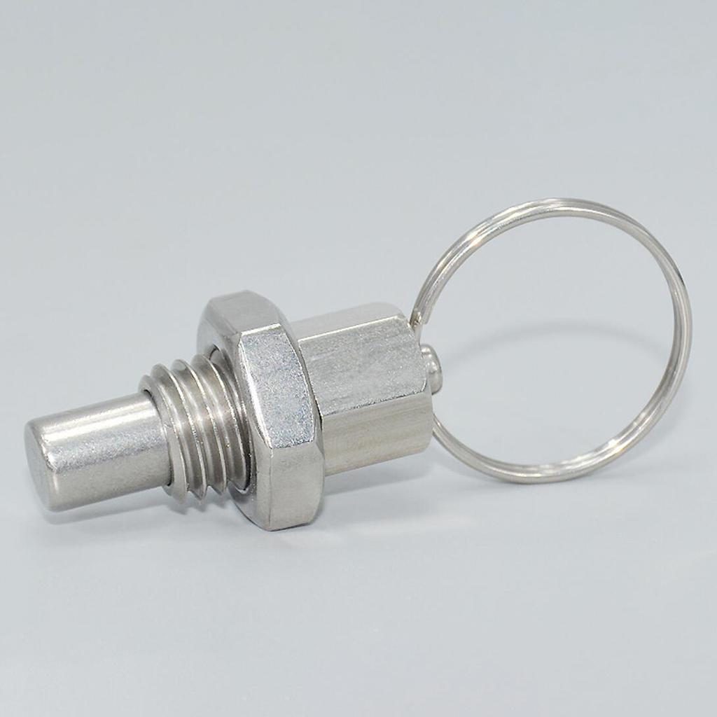 Stainless Steel Non Lock-Out Indexing Plunger with Pull Ring M12 Flat