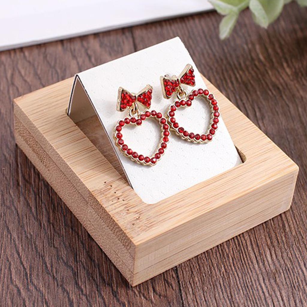 1 Pair Earring Card Holder with Tray for Jewelry Accessory Display  White
