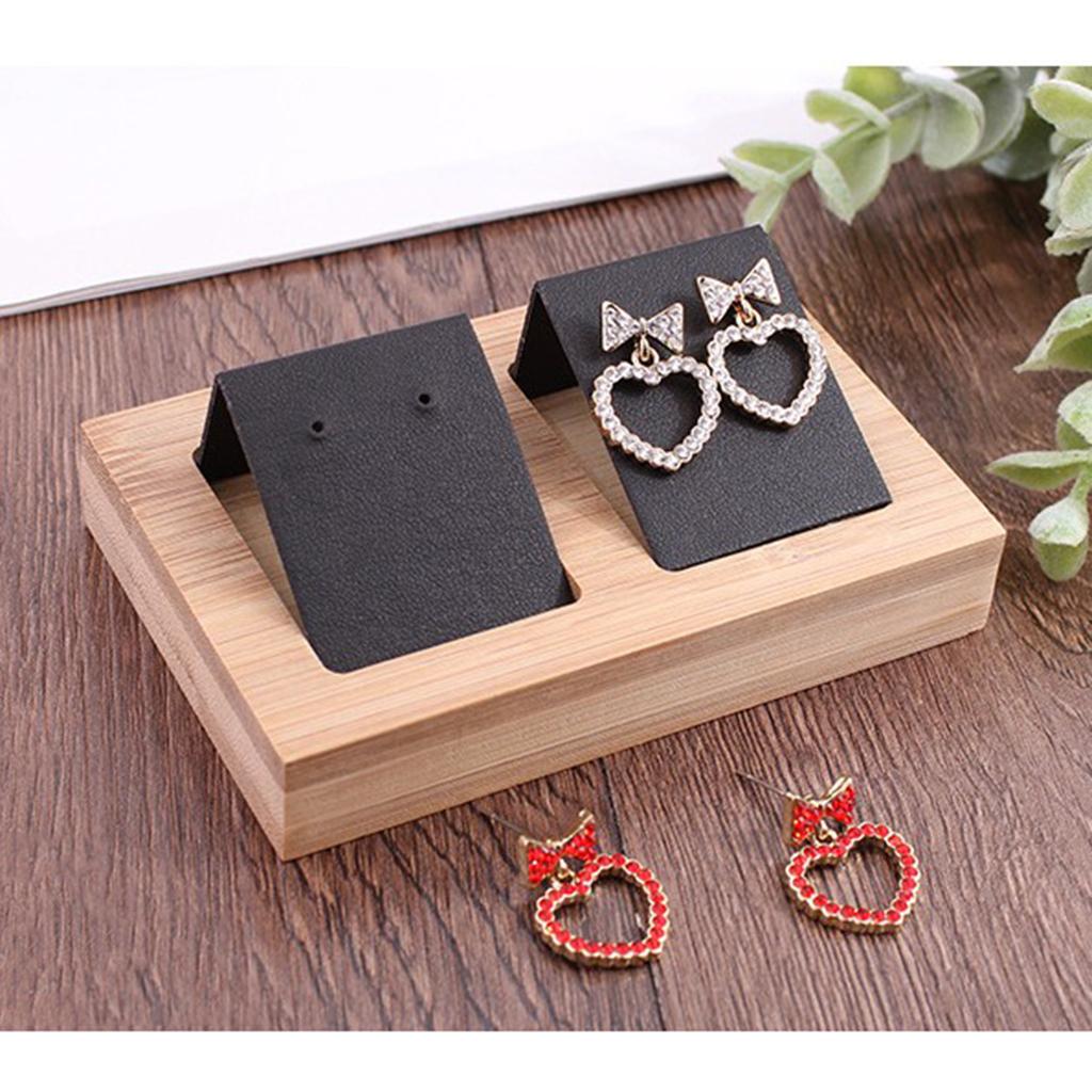 2pcs Earring Card Holder with Tray for Jewelry Accessory Display  Black