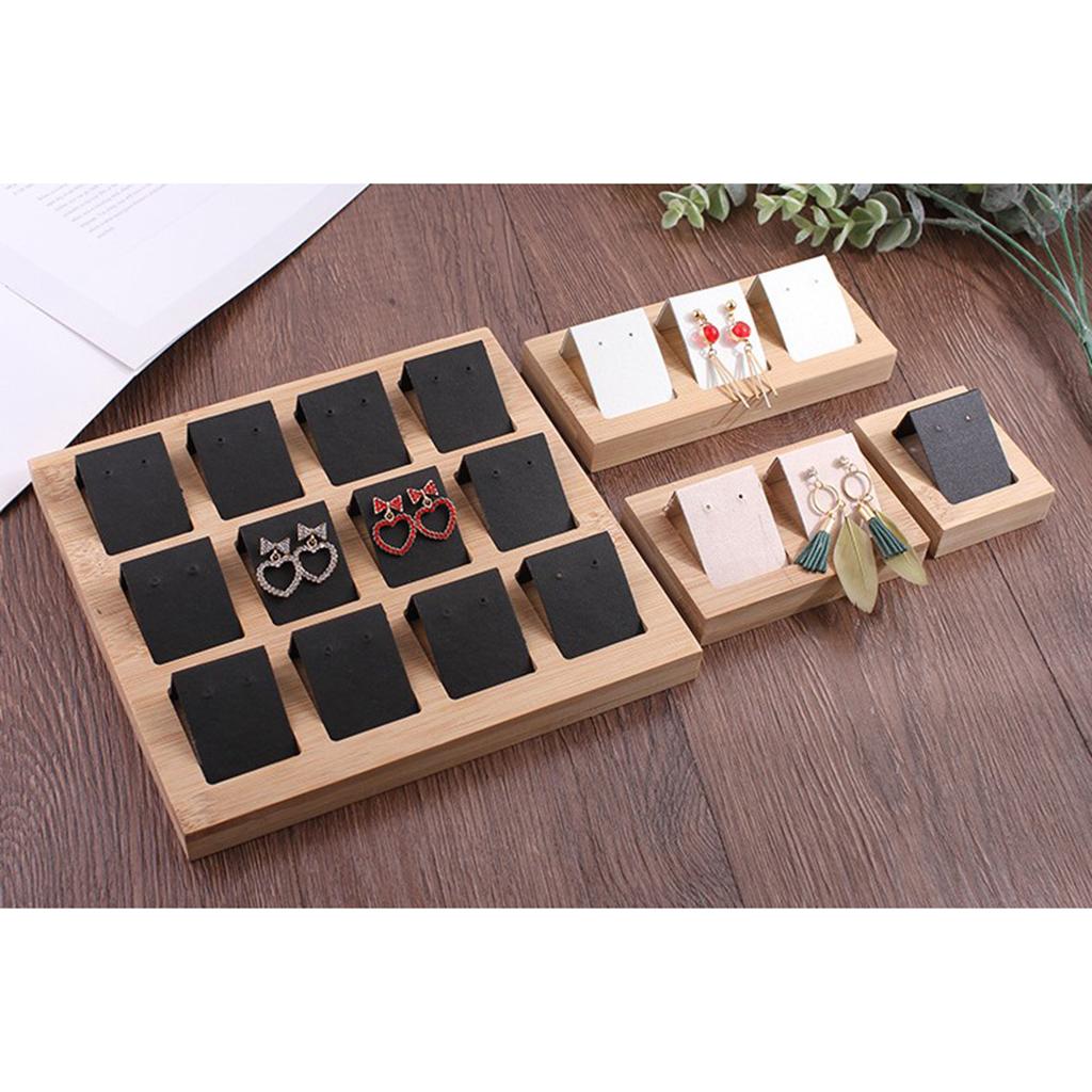 2pcs Earring Card Holder with Tray for Jewelry Accessory Display  Black