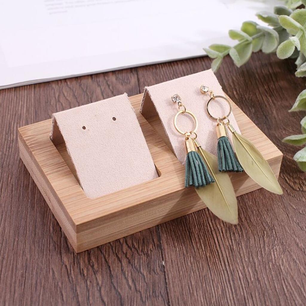 2pcs Earring Card Holder with Tray for Jewelry Accessory Display  Beige