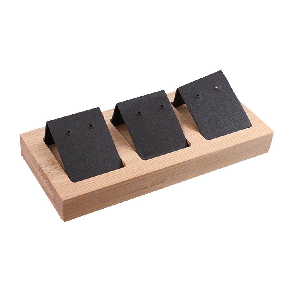 3pcs Earring Card Holder with Tray for Jewelry Accessory Display  Black