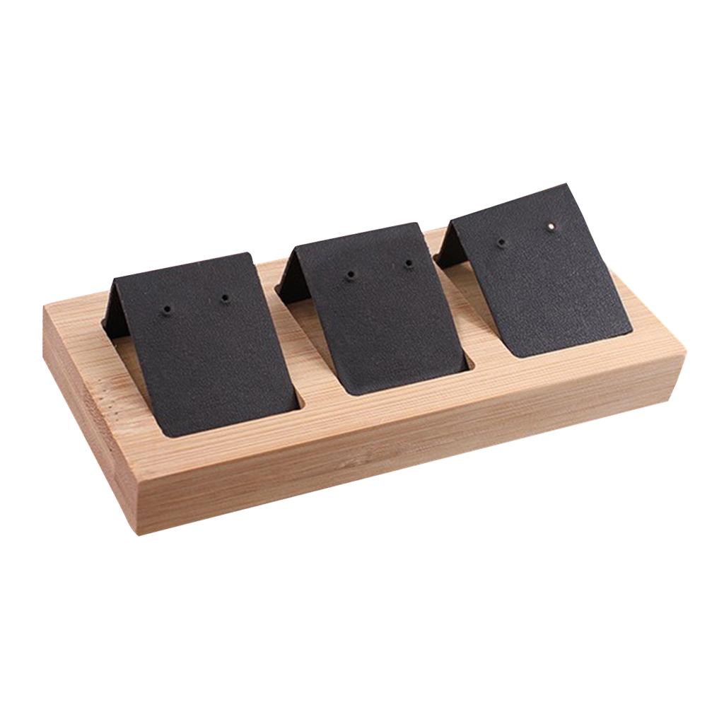 3pcs Earring Card Holder with Tray for Jewelry Accessory Display  Black