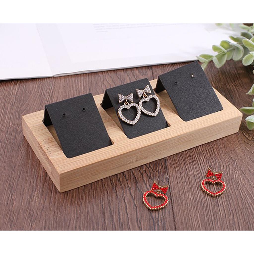 3pcs Earring Card Holder with Tray for Jewelry Accessory Display  Black