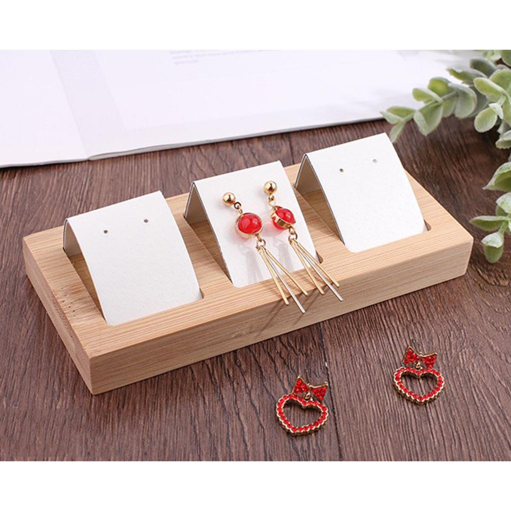 3pcs Earring Card Holder with Tray for Jewelry Accessory Display  White