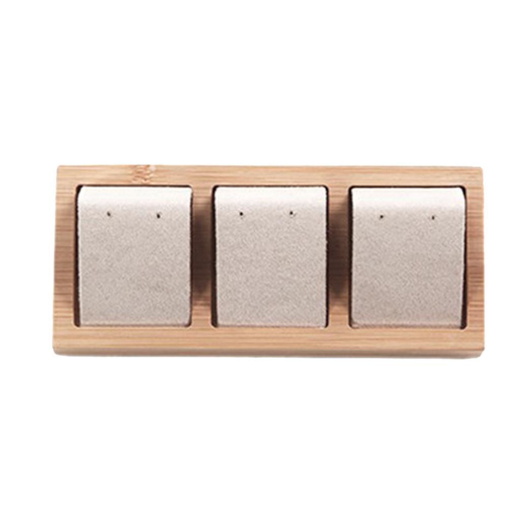 3pcs Earring Card Holder with Tray for Jewelry Accessory Display  Beige