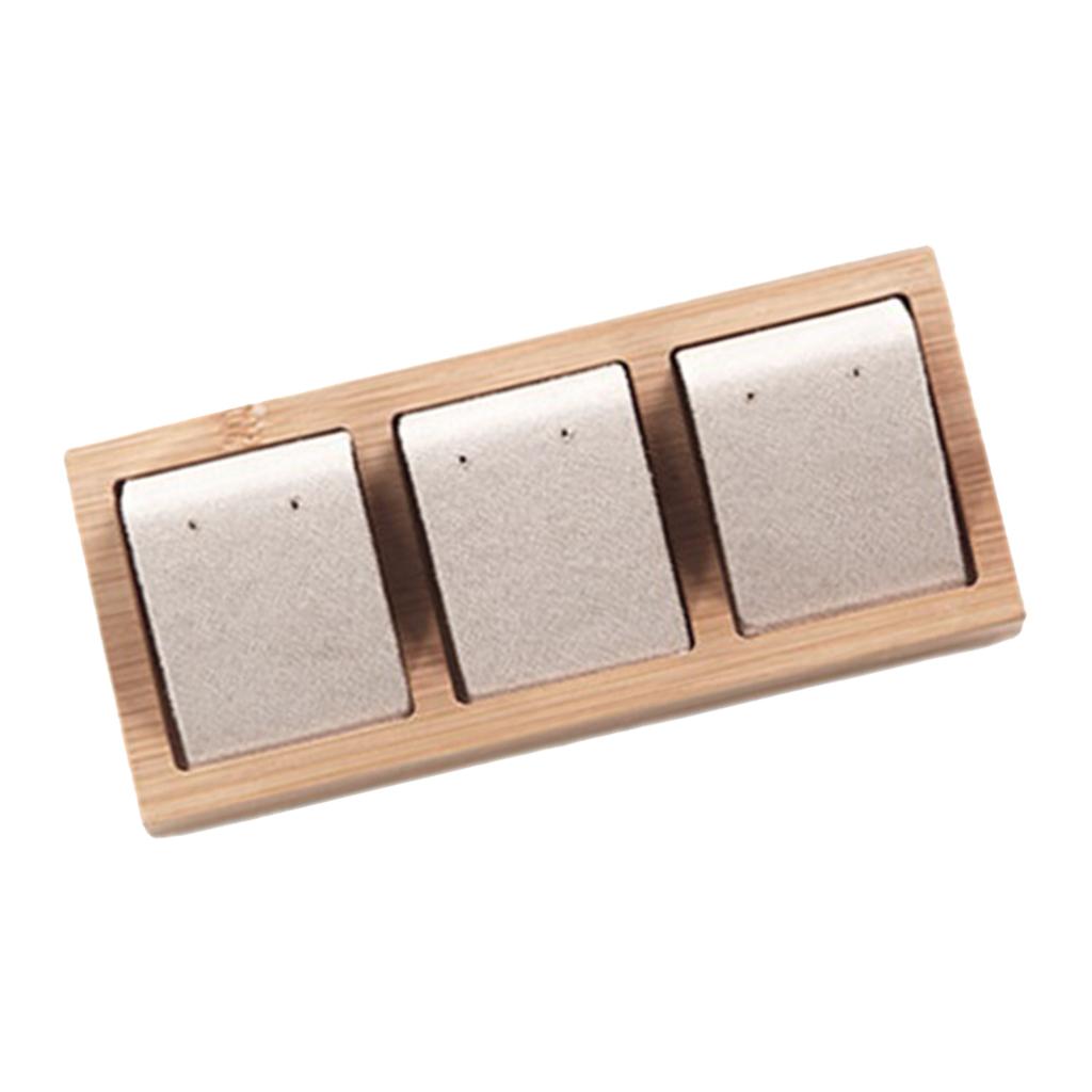 3pcs Earring Card Holder with Tray for Jewelry Accessory Display  Beige