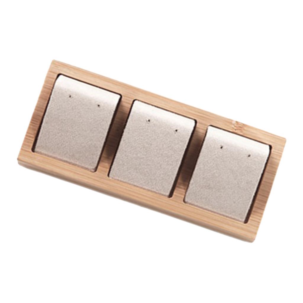 3pcs Earring Card Holder with Tray for Jewelry Accessory Display  Beige