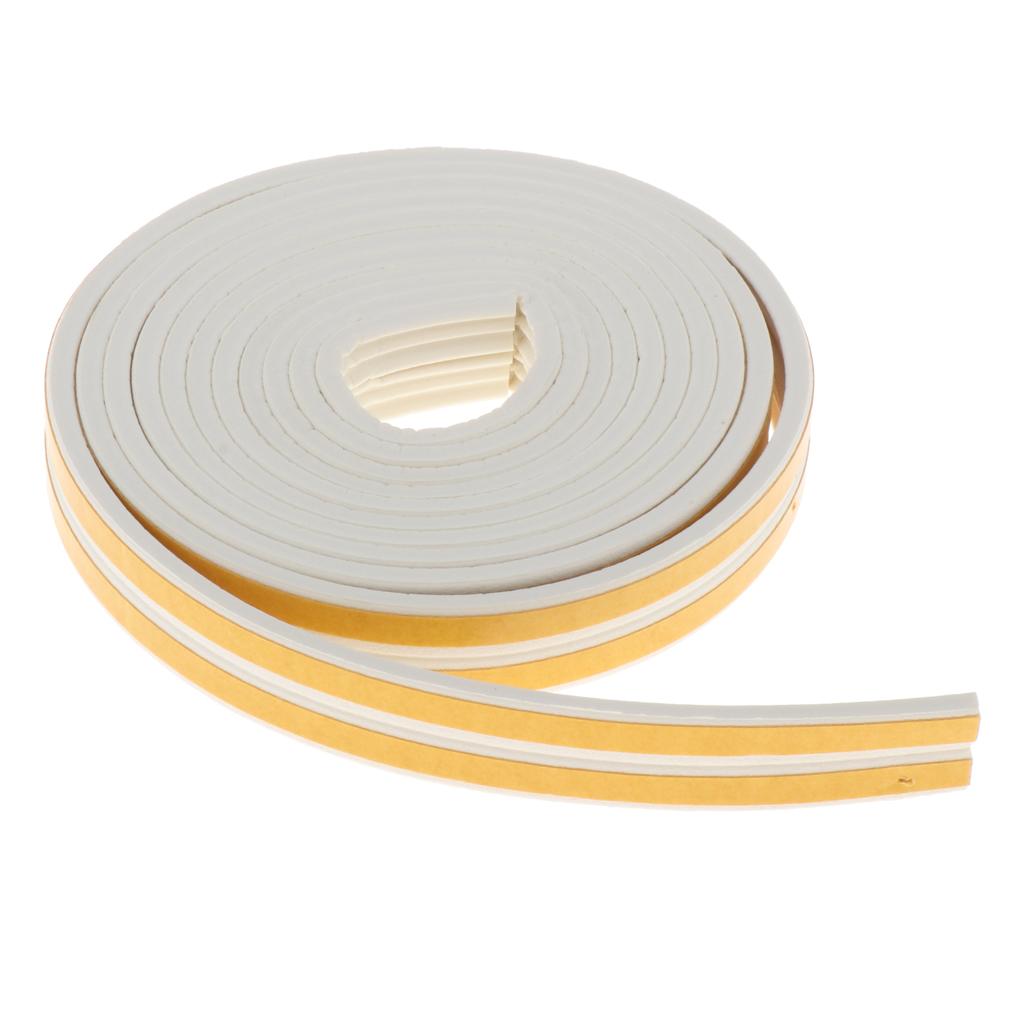 5 Meter Foam Self Adhesive Window Door Excluder Seal Strip Tape E White