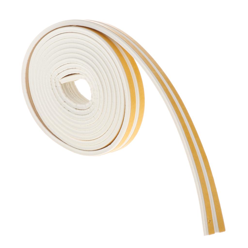 5 Meter Foam Self Adhesive Window Door Excluder Seal Strip Tape E White