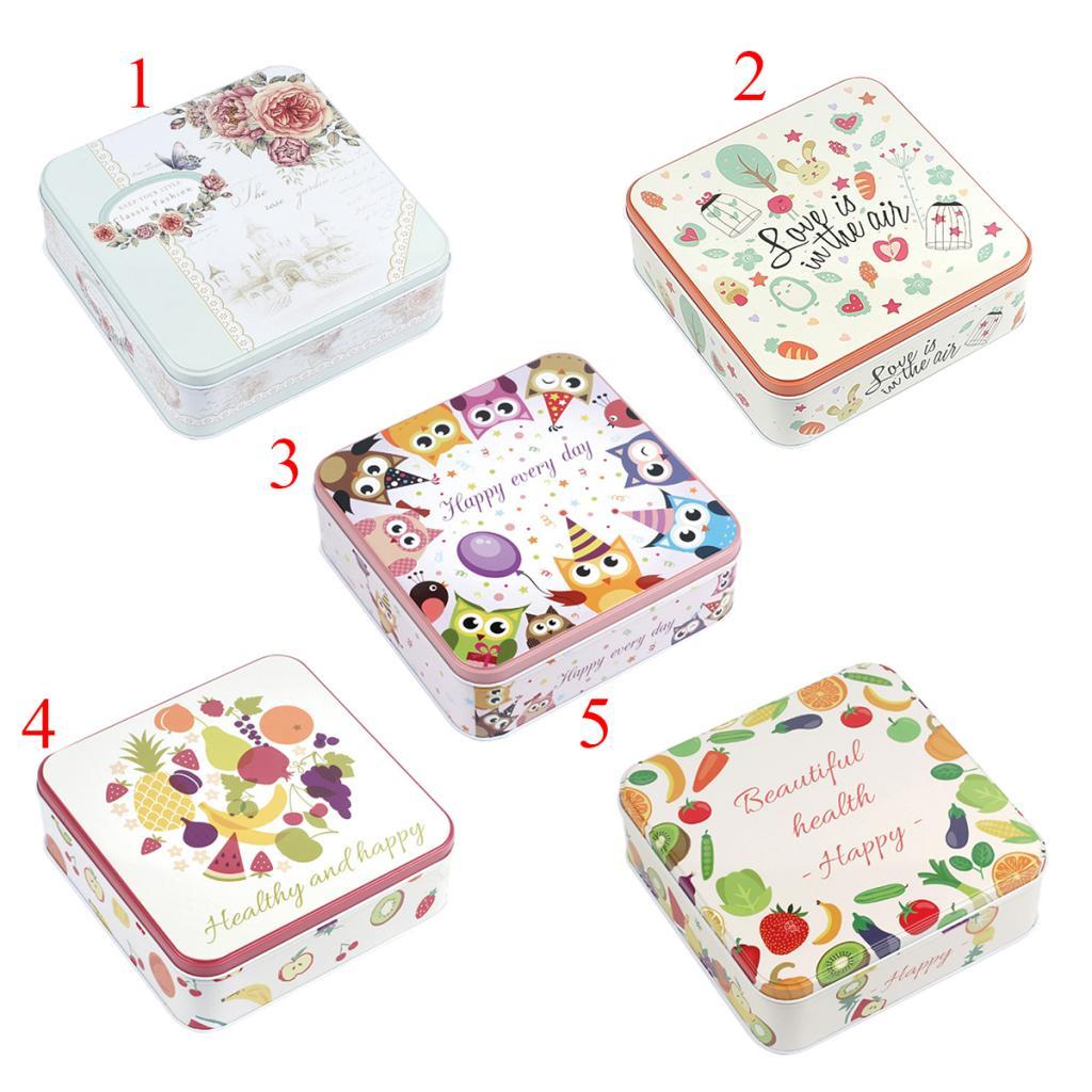 Square Tinplate Storage Box for Candy Biscuits Wedding Birthday Gift ZK-05