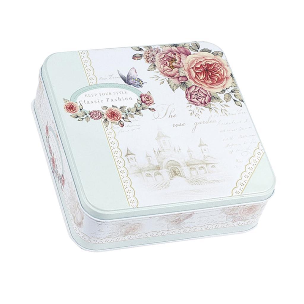 Square Tinplate Storage Box for Candy Biscuits Wedding Birthday Gift ZK-05