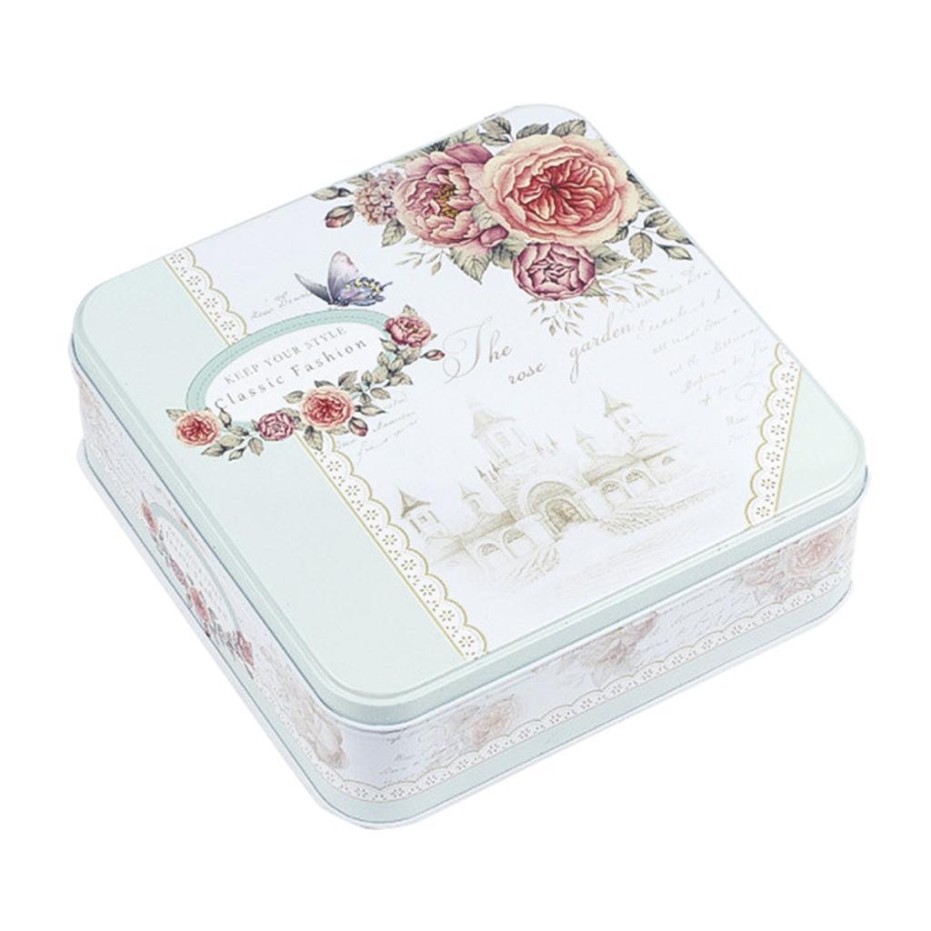 Square Tinplate Storage Box for Candy Biscuits Wedding Birthday Gift ZK-05