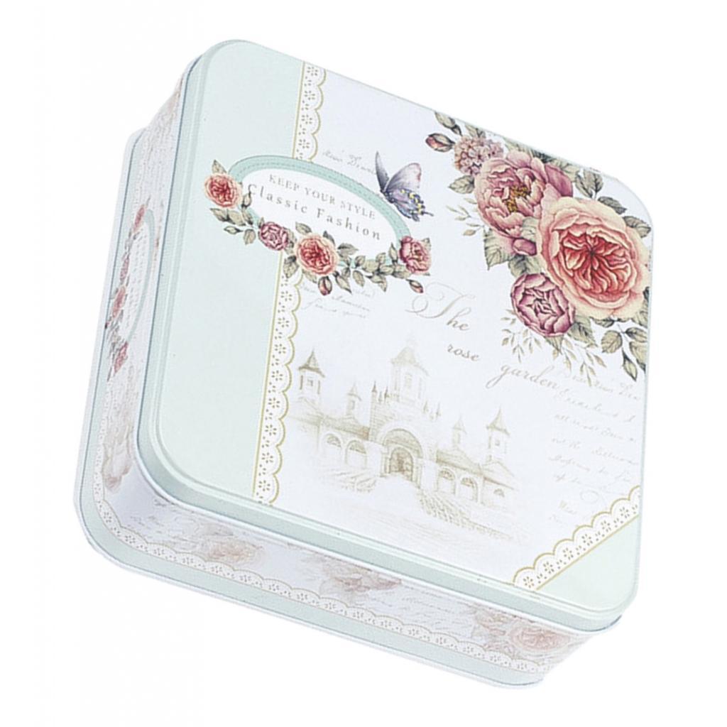 Square Tinplate Storage Box for Candy Biscuits Wedding Birthday Gift ZK-05