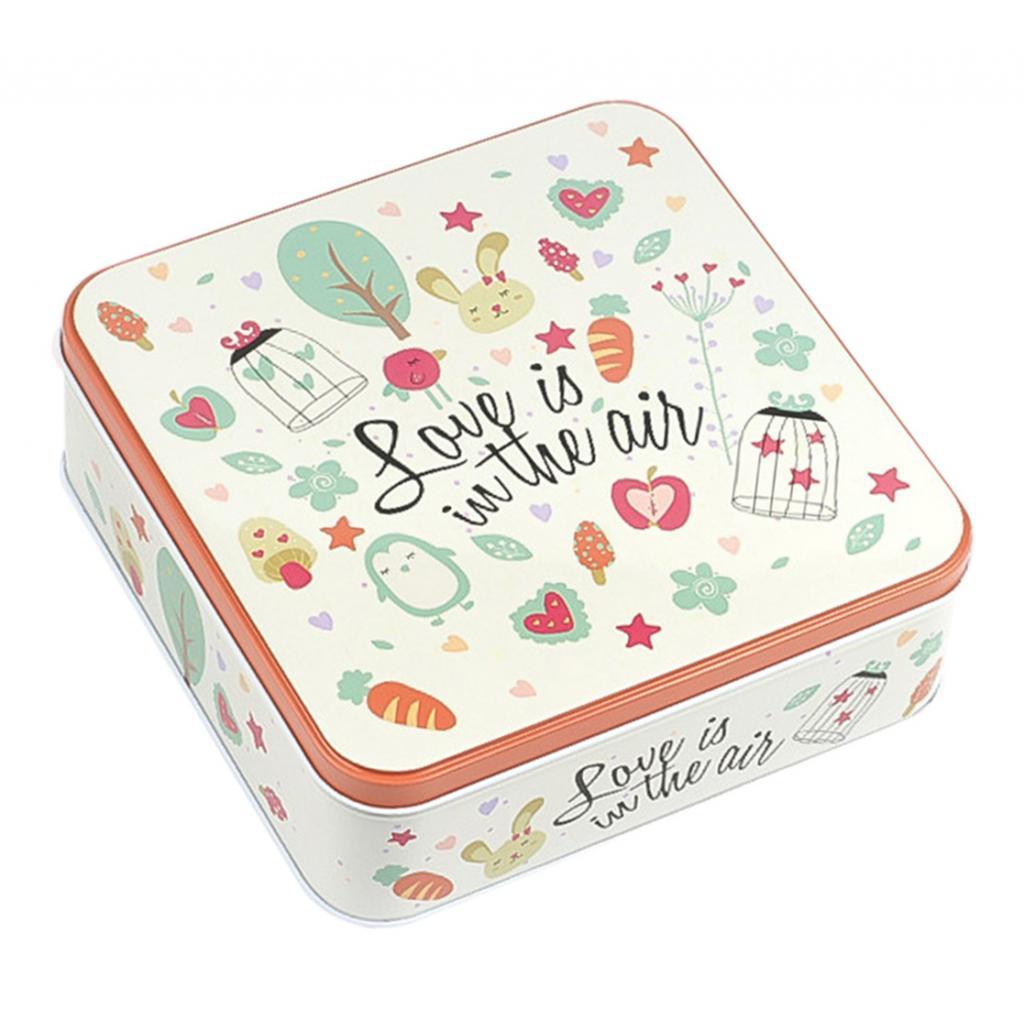 Square Tinplate Storage Box for Candy Biscuits Wedding Birthday Gift ZK-01