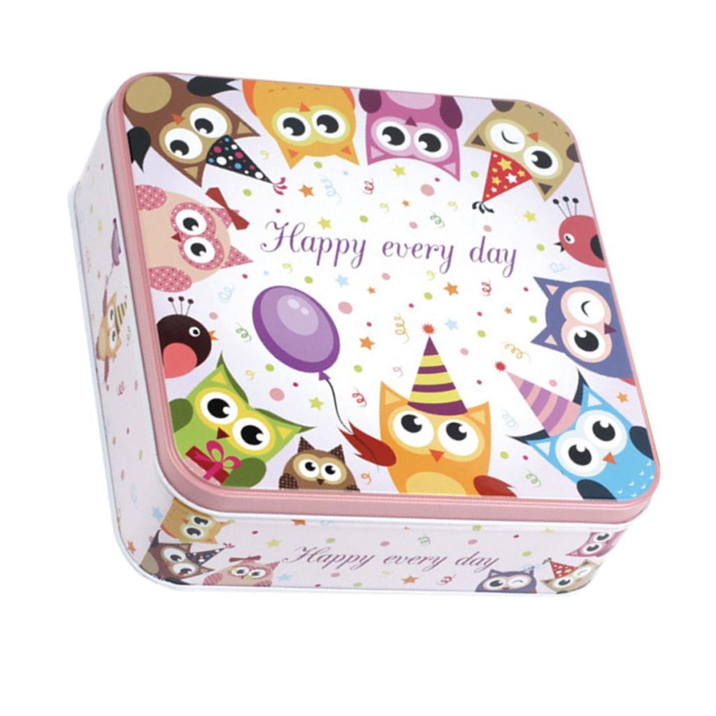 Square Tinplate Storage Box for Candy Biscuits Wedding Birthday Gift ZK-02