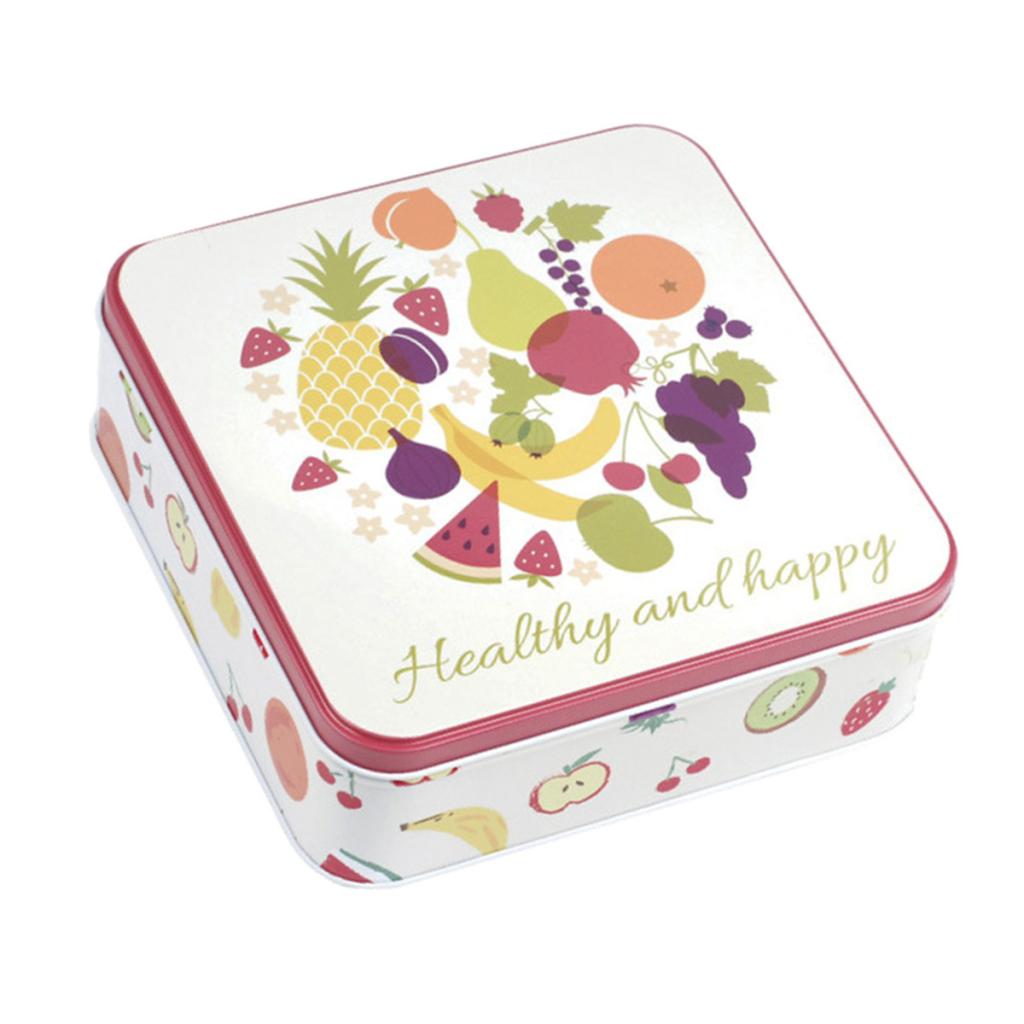 Square Tinplate Storage Box for Candy Biscuits Wedding Birthday Gift ZK-03