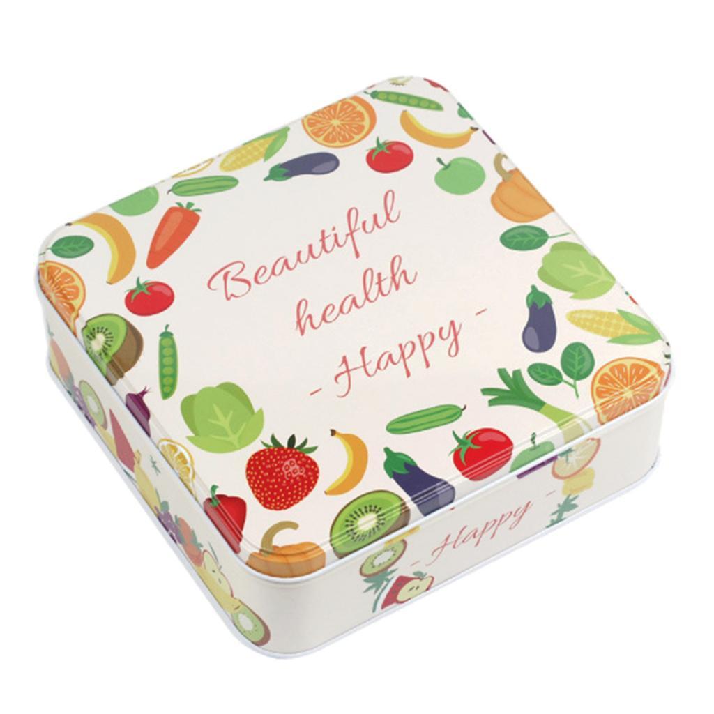 Square Tinplate Storage Box for Candy Biscuits Wedding Birthday Gift ZK-04