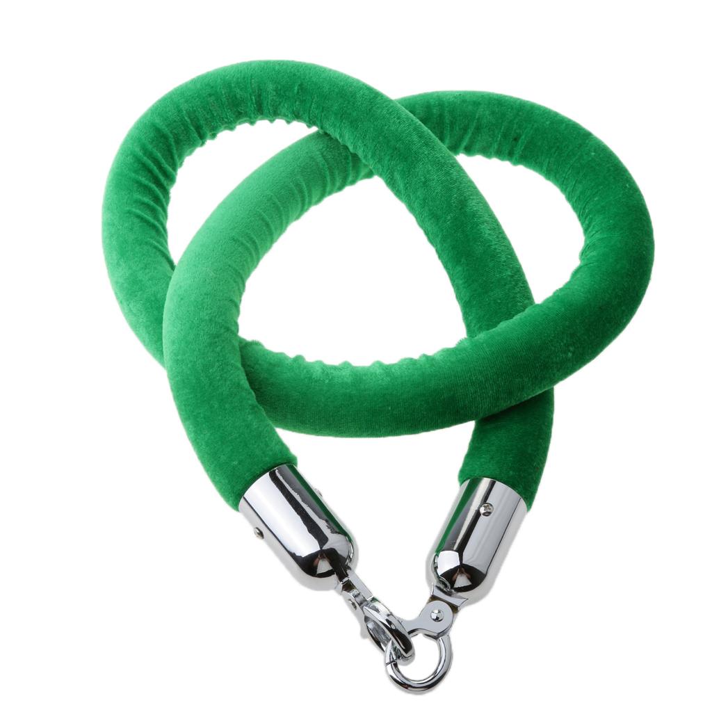 Barrier Rope Crowd Control Stanchion Queue Velvet Rope with Hooks 3m Green