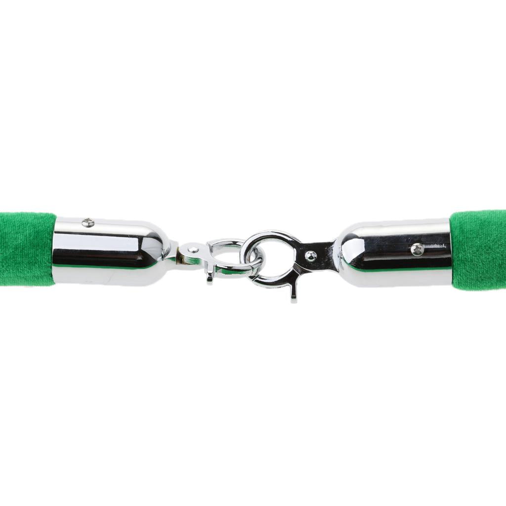 Barrier Rope Crowd Control Stanchion Queue Velvet Rope with Hooks 3m Green