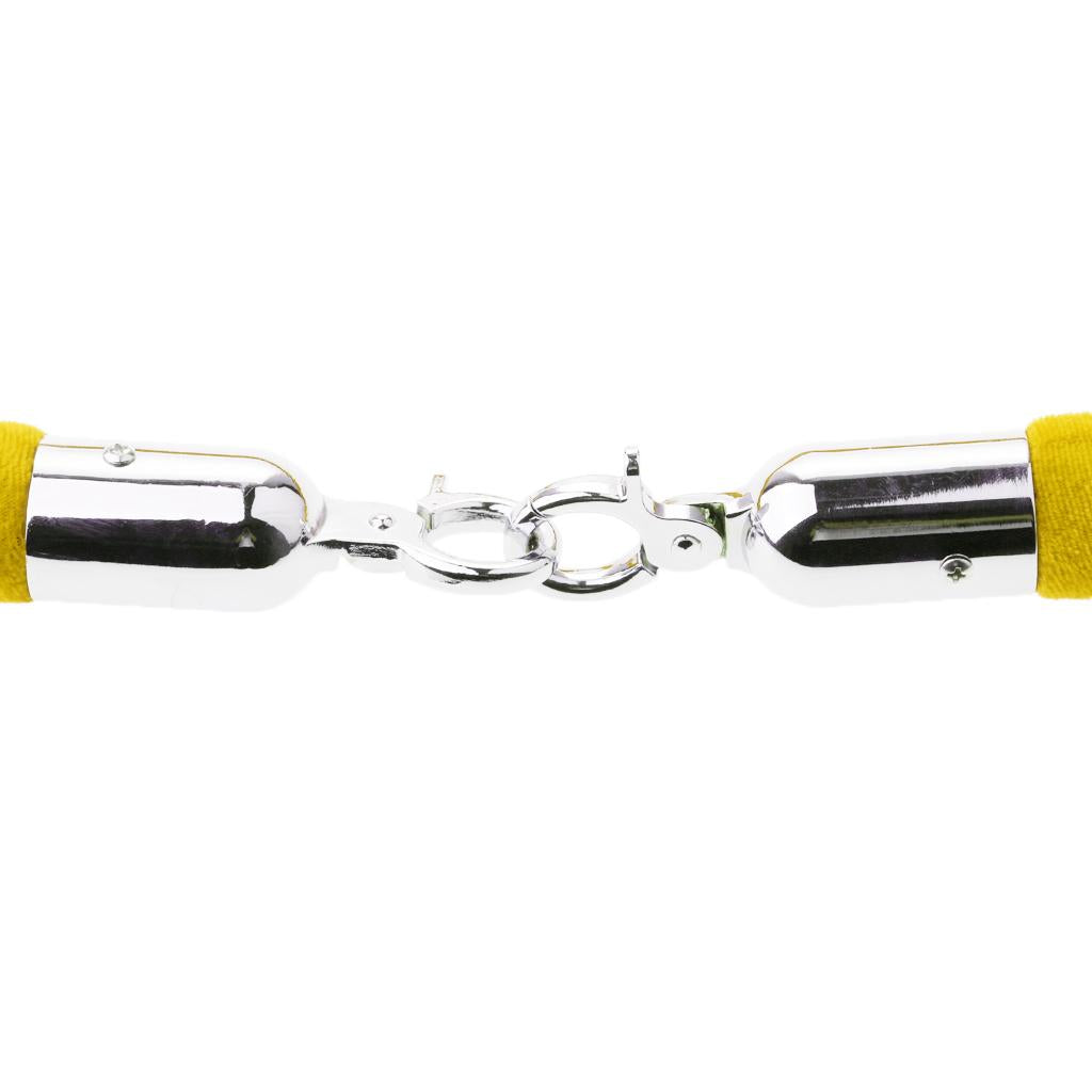 Barrier Rope Crowd Control Stanchion Queue Velvet Rope with Hooks 2m Yellow