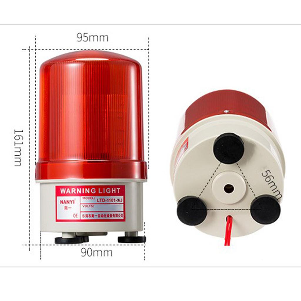 Voiced Signal Light LTD-1101J Industrial Emergency Warning Alarm 12V Red