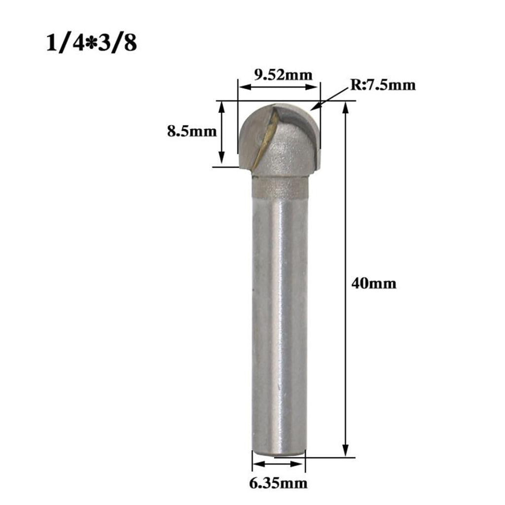 Woodworking Alloy Milling Cutter with Deep Round Bottom Cutter 8.5x9.52mm