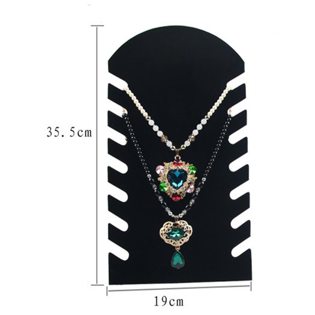 Necklace Pendant Chain Display Holder Stand Velvet Easel Organizer Rack 19x35.5cm