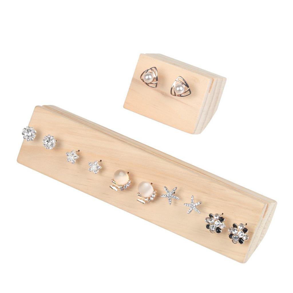 Wood Stud Earring Display Stand Holder Jewelry Storage Organizer 6x6x4.7cm