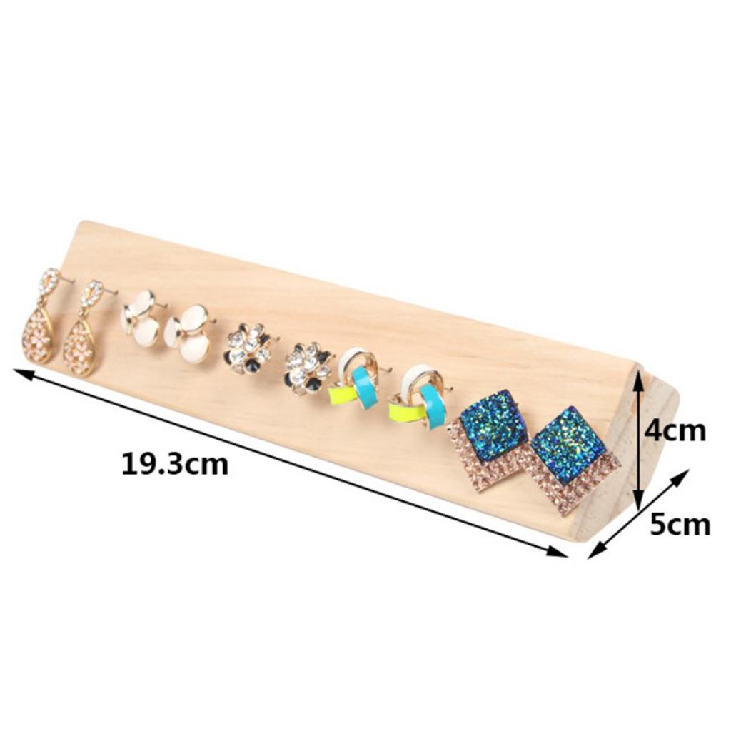 Wood Stud Earring Display Stand Holder Jewelry Storage Organizer 4x5x19.3cm