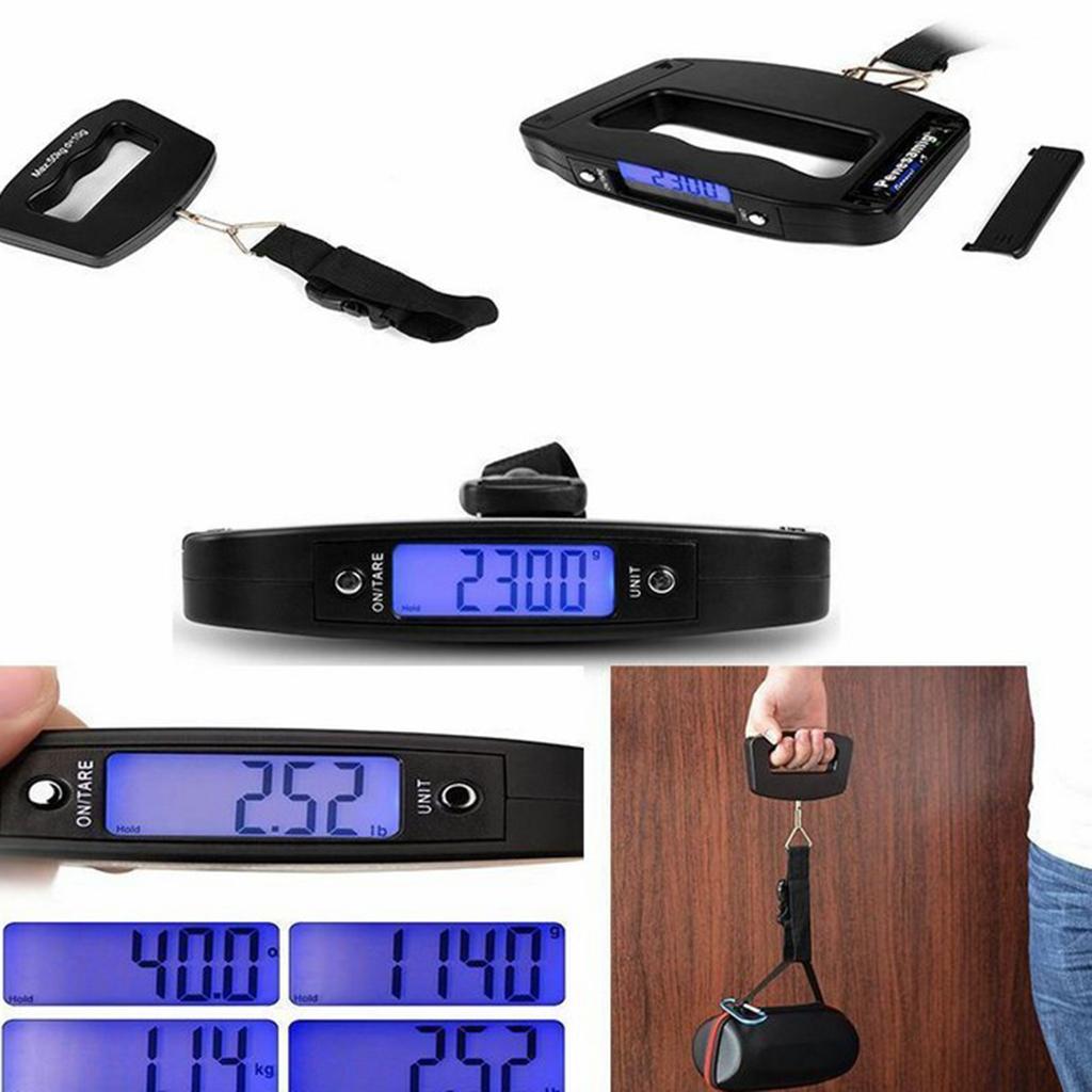 Digital Luggage Weight Scale for Portable Electronic Weighing Bag Black