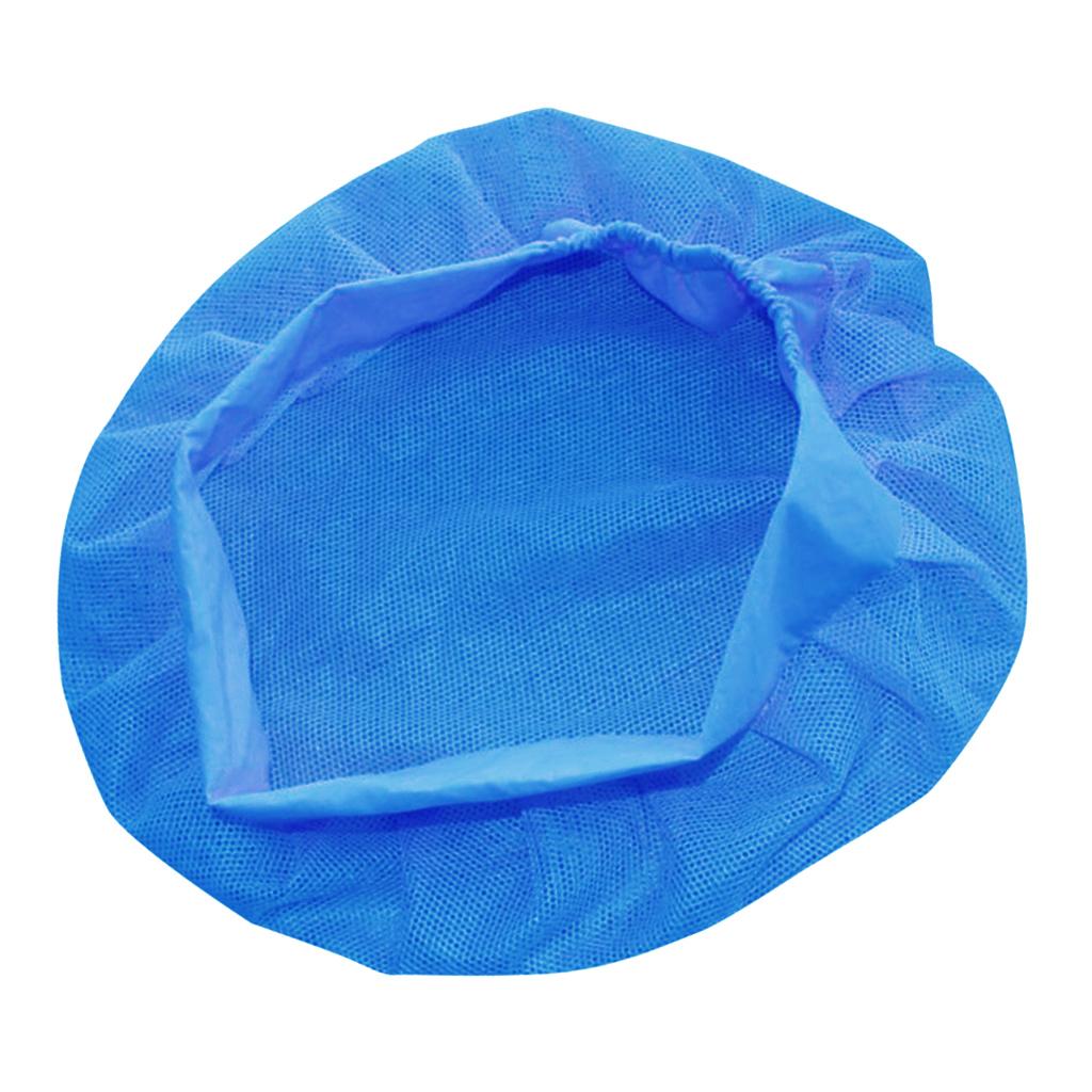 Unisex Elastic Canteen Breathable Mesh Catering Cap Hat Blue-Elastic