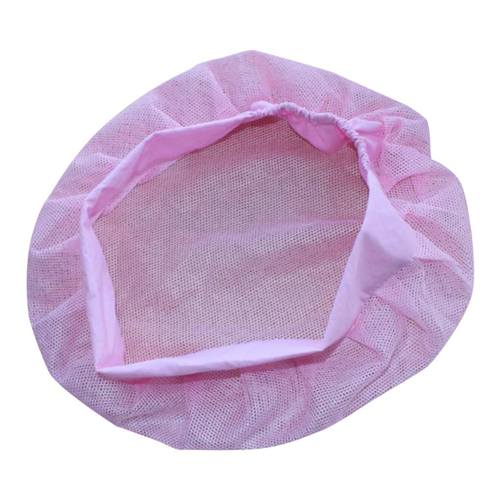 Unisex Elastic Canteen Breathable Mesh Catering Cap Hat Pink-Elastic