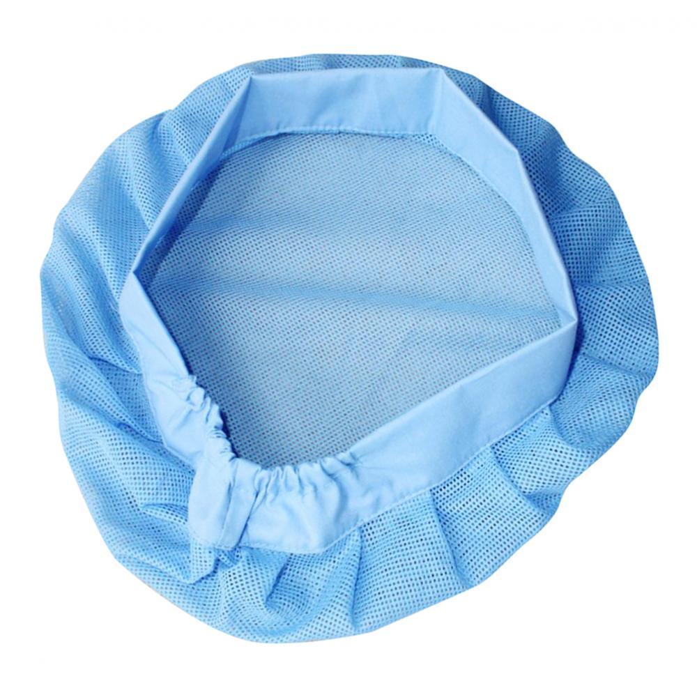 Unisex Elastic Canteen Breathable Mesh Catering Cap Hat Light Blue-Elastic