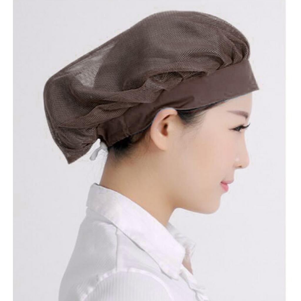 Unisex Elastic Canteen Breathable Mesh Catering Cap Hat Coffee-Elastic