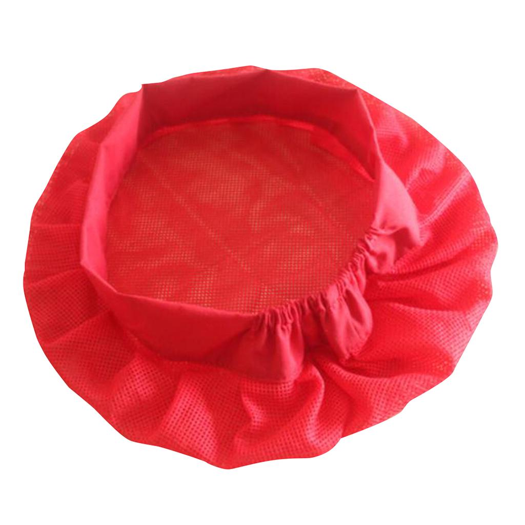 Unisex Elastic Canteen Breathable Mesh Catering Cap Hat Red-Elastic