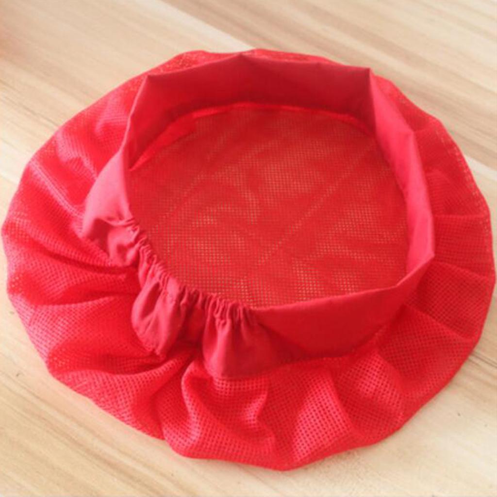 Unisex Elastic Canteen Breathable Mesh Catering Cap Hat Red-Elastic