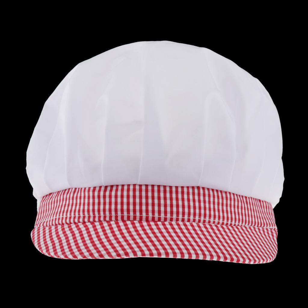 Chef Hat Catering Hair Net Workshop Net Cap Red Grid-A