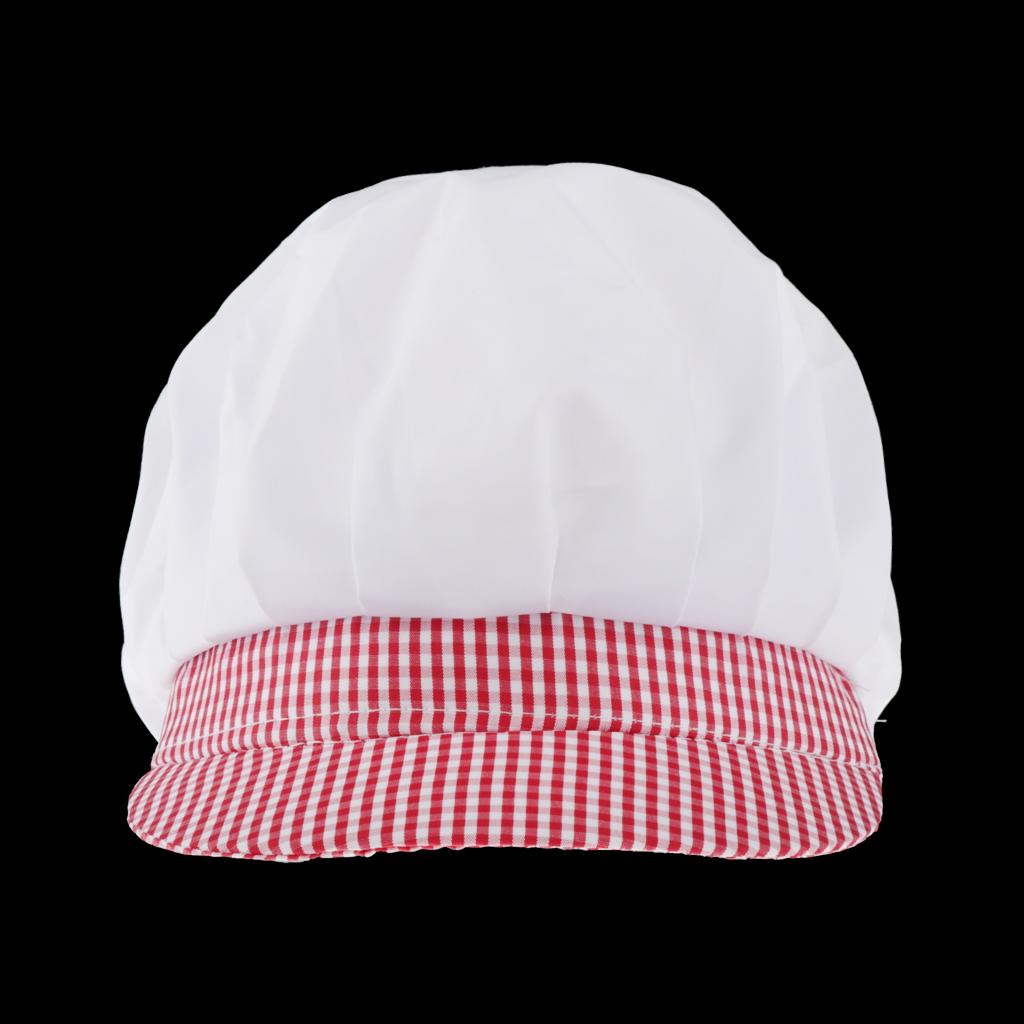 Chef Hat Catering Hair Net Workshop Net Cap Red Grid-C