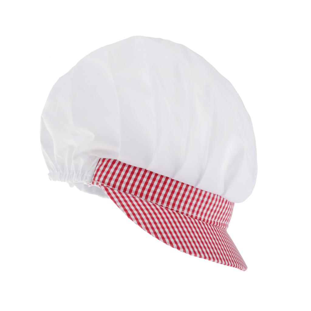 Chef Hat Catering Hair Net Workshop Net Cap Red Grid-C