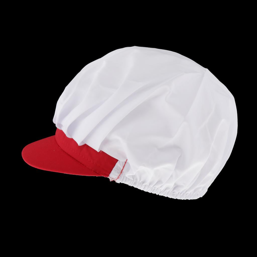 Chef Hat Catering Hair Net Workshop Net Cap Red-A