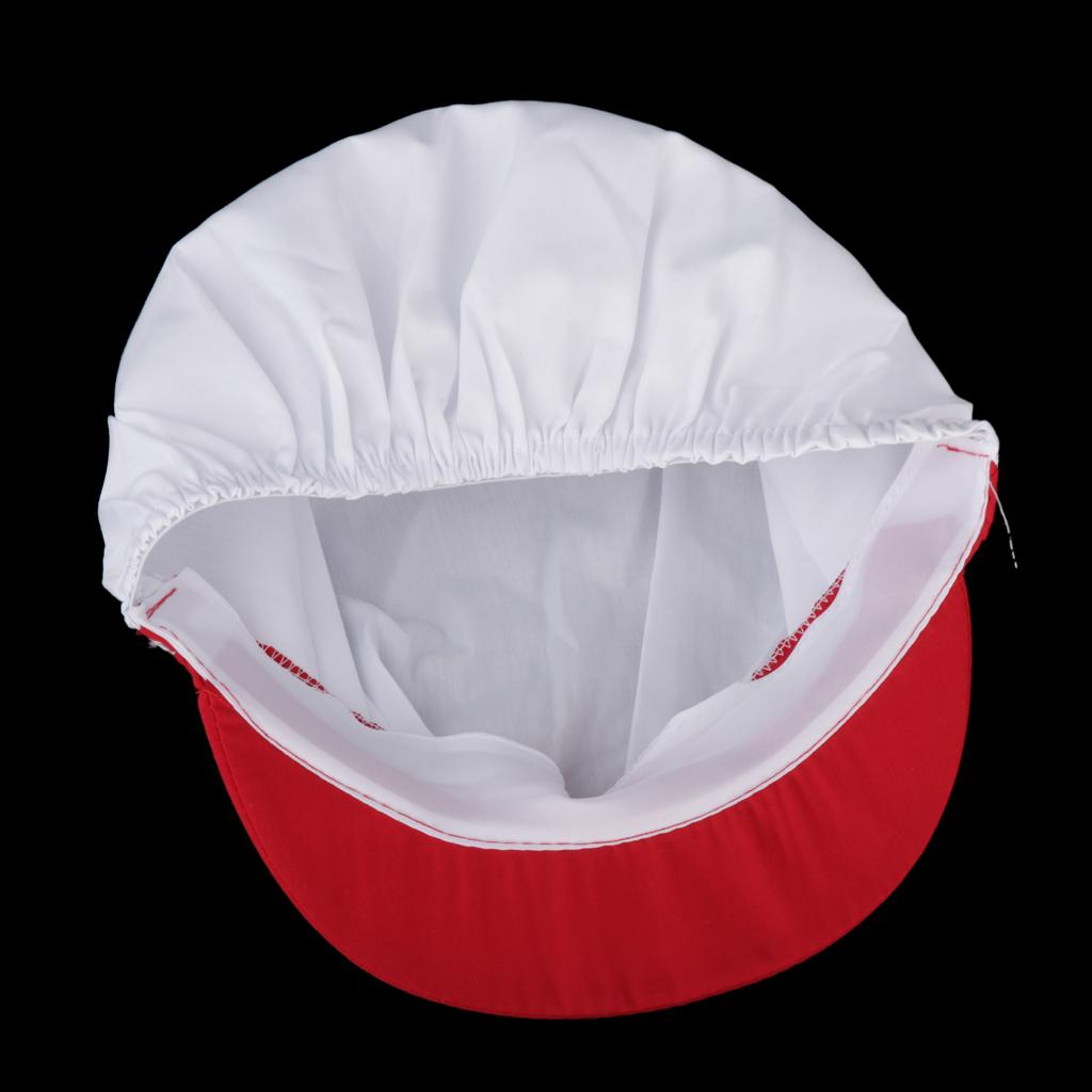 Chef Hat Catering Hair Net Workshop Net Cap Red-A