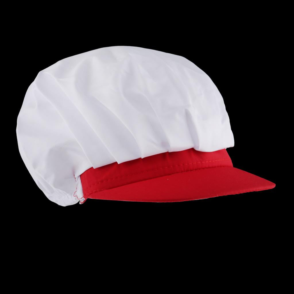 Chef Hat Catering Hair Net Workshop Net Cap Red-A