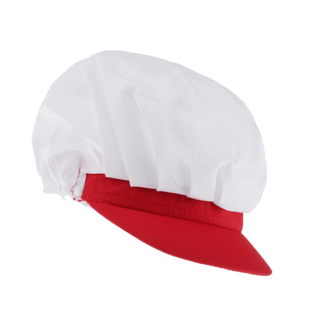 Chef Hat Catering Hair Net Workshop Net Cap Red-A