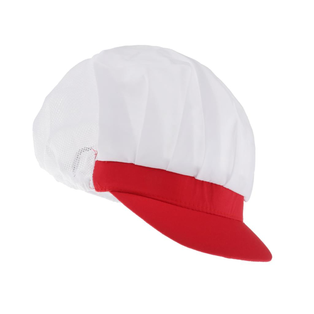 Chef Hat Catering Hair Net Workshop Net Cap Red-B