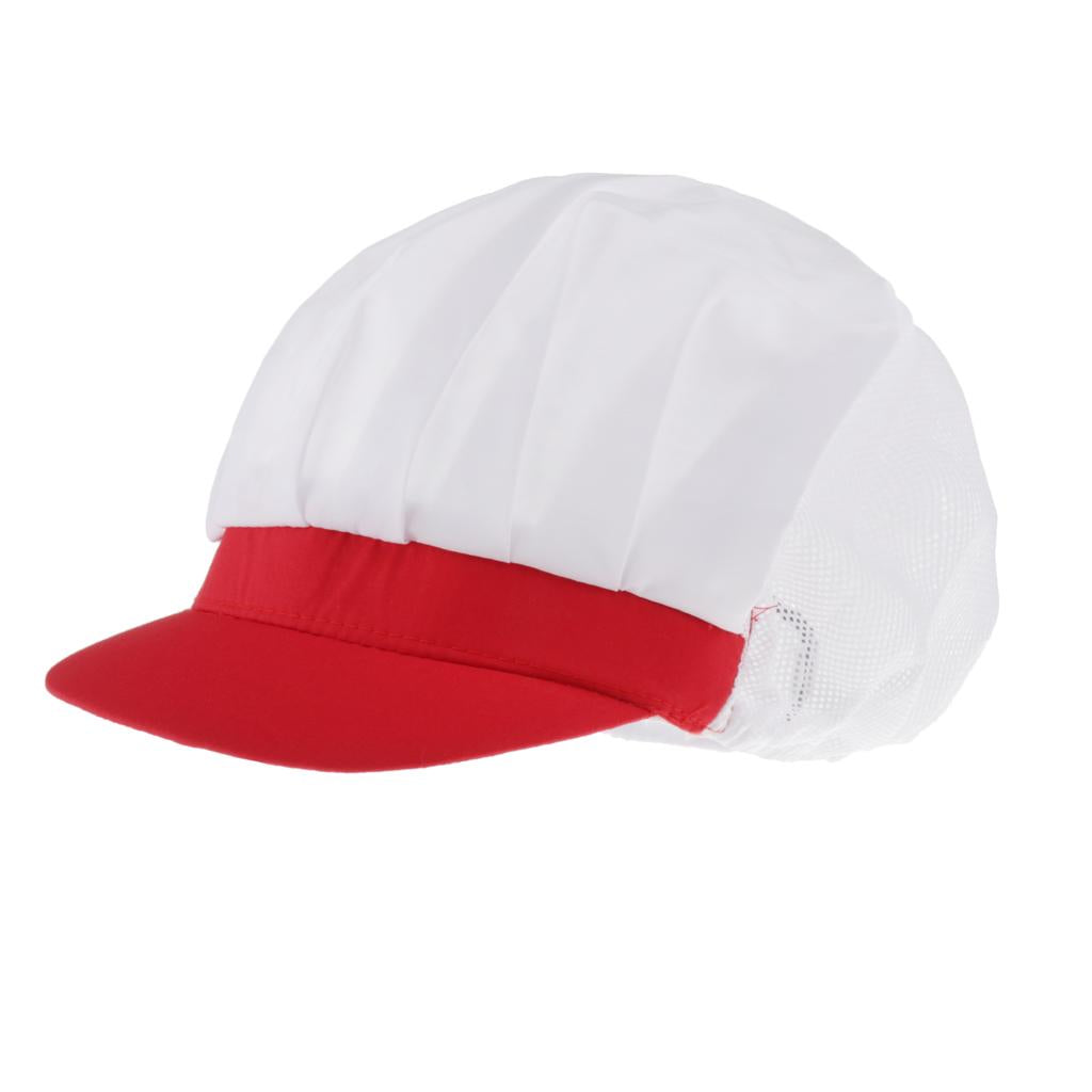 Chef Hat Catering Hair Net Workshop Net Cap Red-B