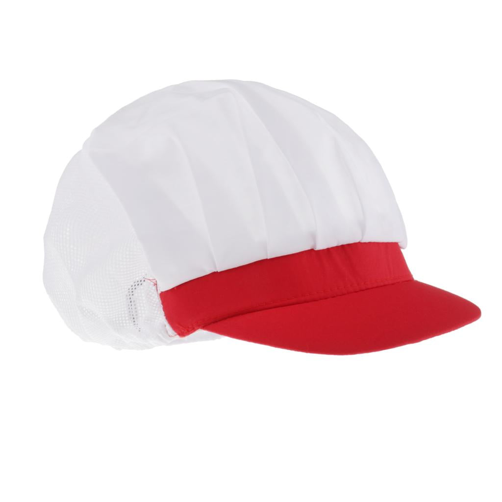 Chef Hat Catering Hair Net Workshop Net Cap Red-B