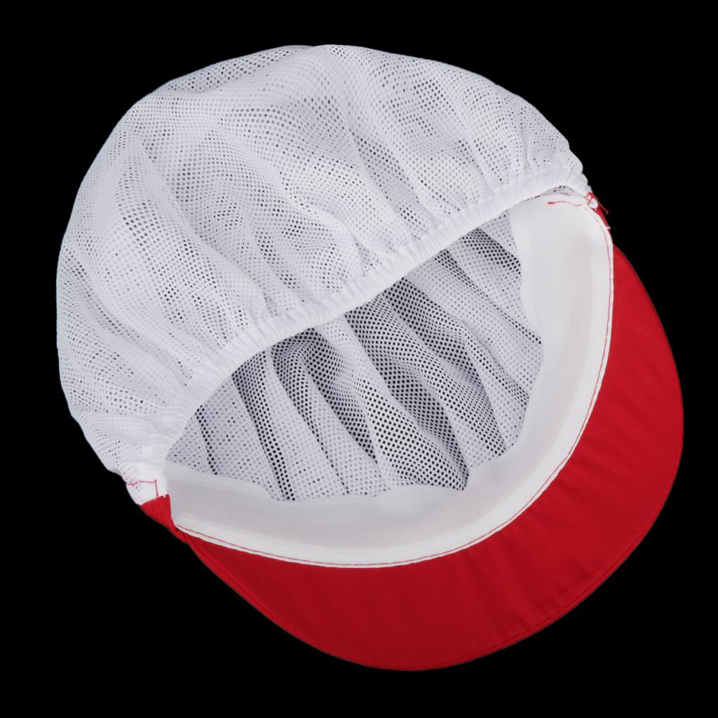 Chef Hat Catering Hair Net Workshop Net Cap Red-C