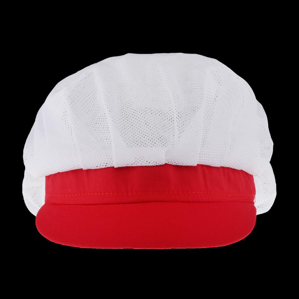 Chef Hat Catering Hair Net Workshop Net Cap Red-C