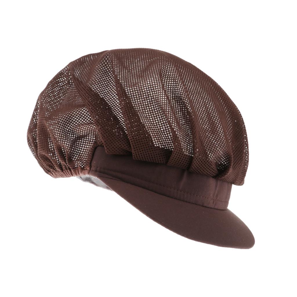 Chef Hat Catering Hair Net Workshop Net Cap Coffee-A